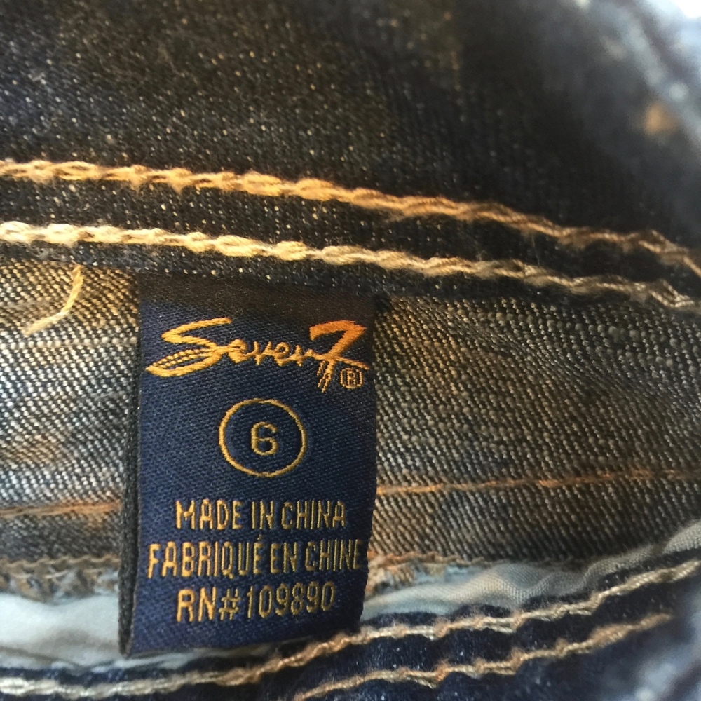 Seven 7 Jeans Denim Shorts Dark Wash Sz 6 - Picture 5 of 5